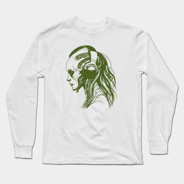 Cyborg Audiophile Long Sleeve T-Shirt by VoluteVisuals